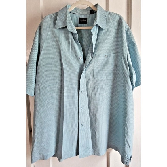 Indigo Palms Denim Company‎ plaid blue short sleeve button up shirt Sz XL - Picture 1 of 6